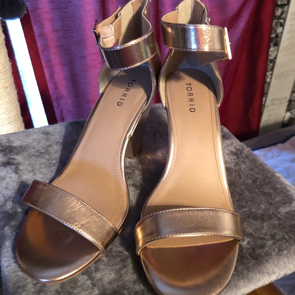 Rose gold cone heel